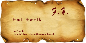 Fodi Henrik névjegykártya